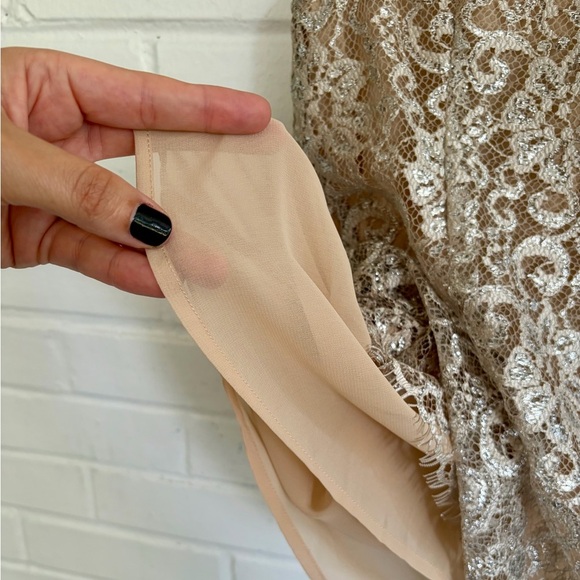 HD in Paris by Anthropologie Metallic Lace Top SZ 2 EUC - Picture 8 of 10